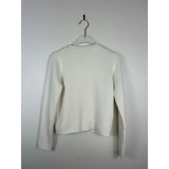 Zara Knit Gold Button Cardigan White Small Quiet Luxary Office Business Casual - Picture 8 of 8